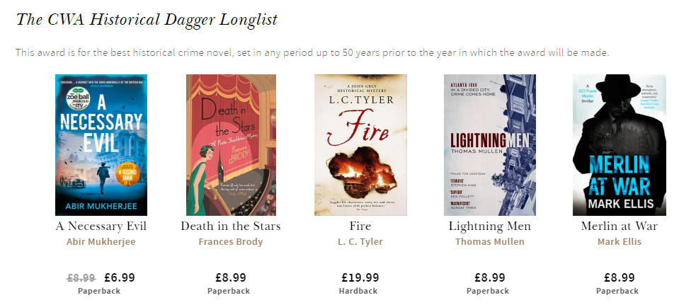 The CWA Historical Dagger Longlist The CWA Historical Dagger Longlist
